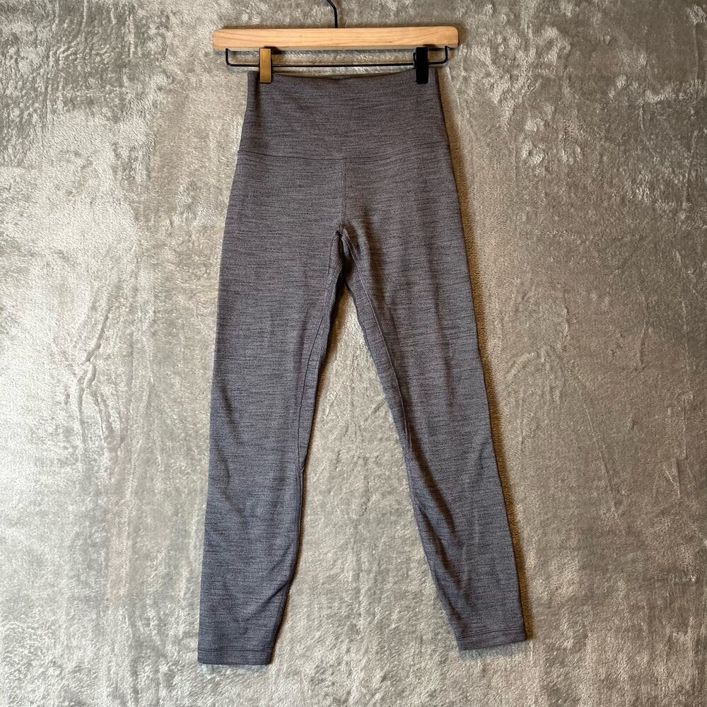 Lululemon Align Pant II 25"‎ Mini Heathered Herringbone Black White Sz 4
